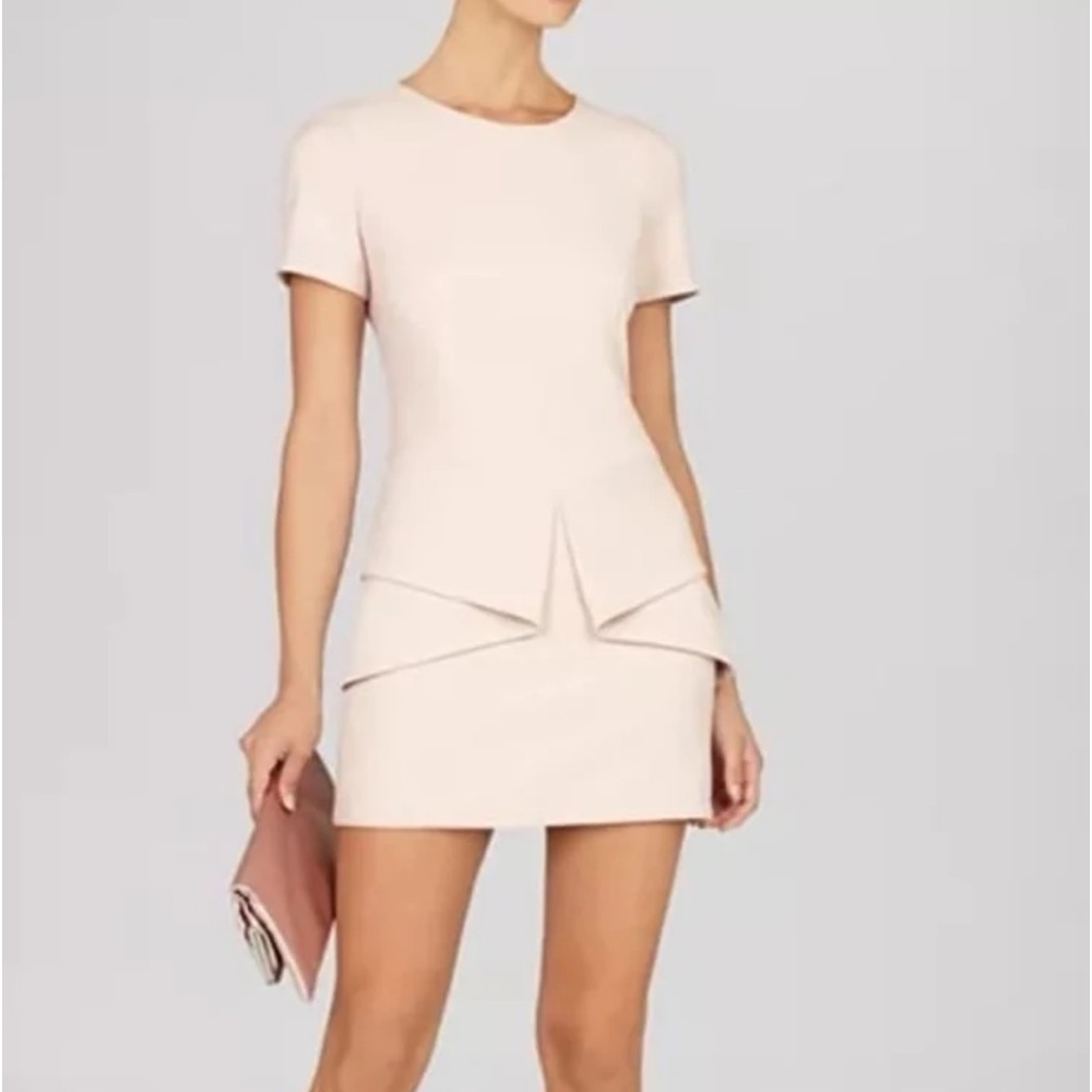 BCBGMAXAZRIA Draped Peplum Mini Dress